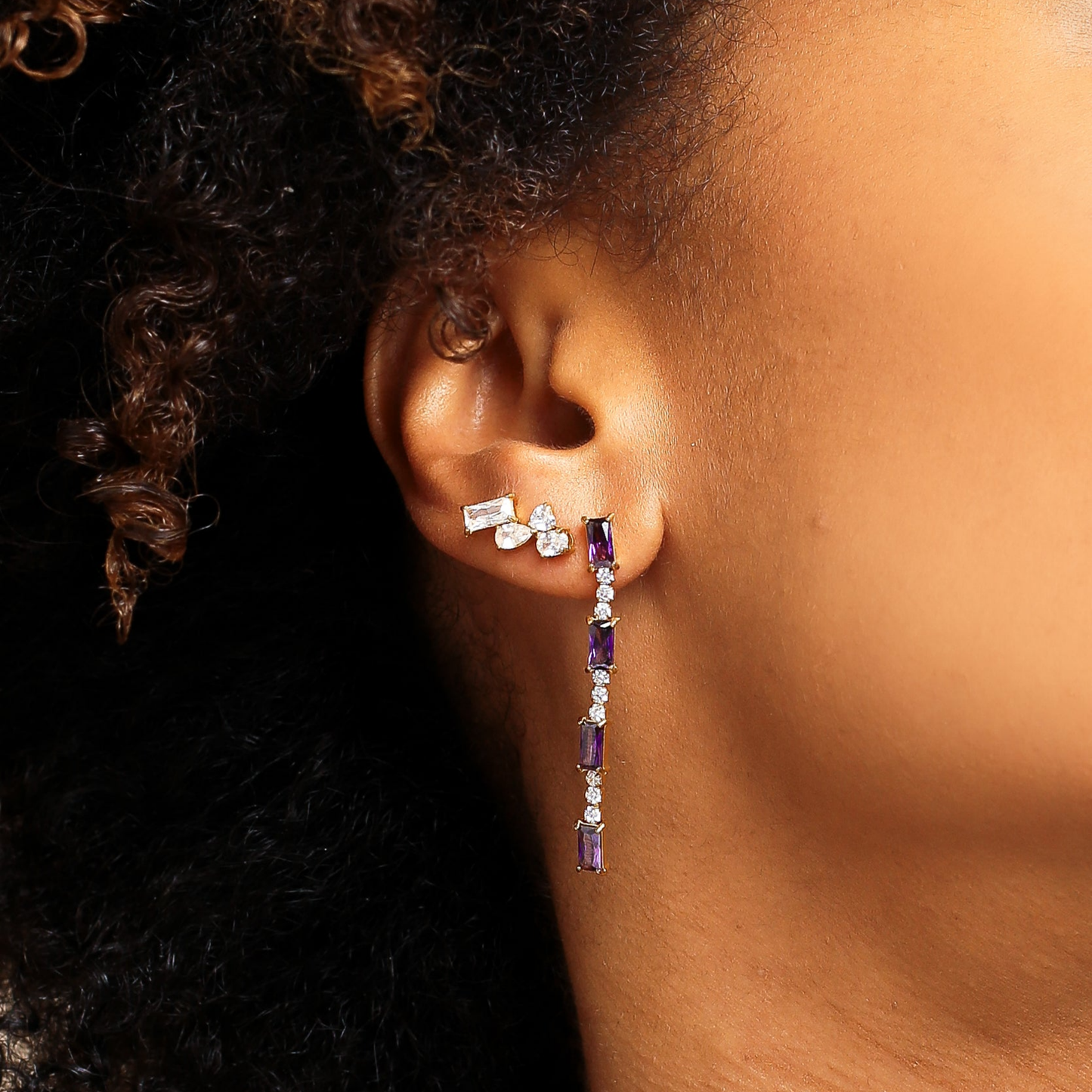 AEC Paris Earrings Solene Violet Zirconium Oxide