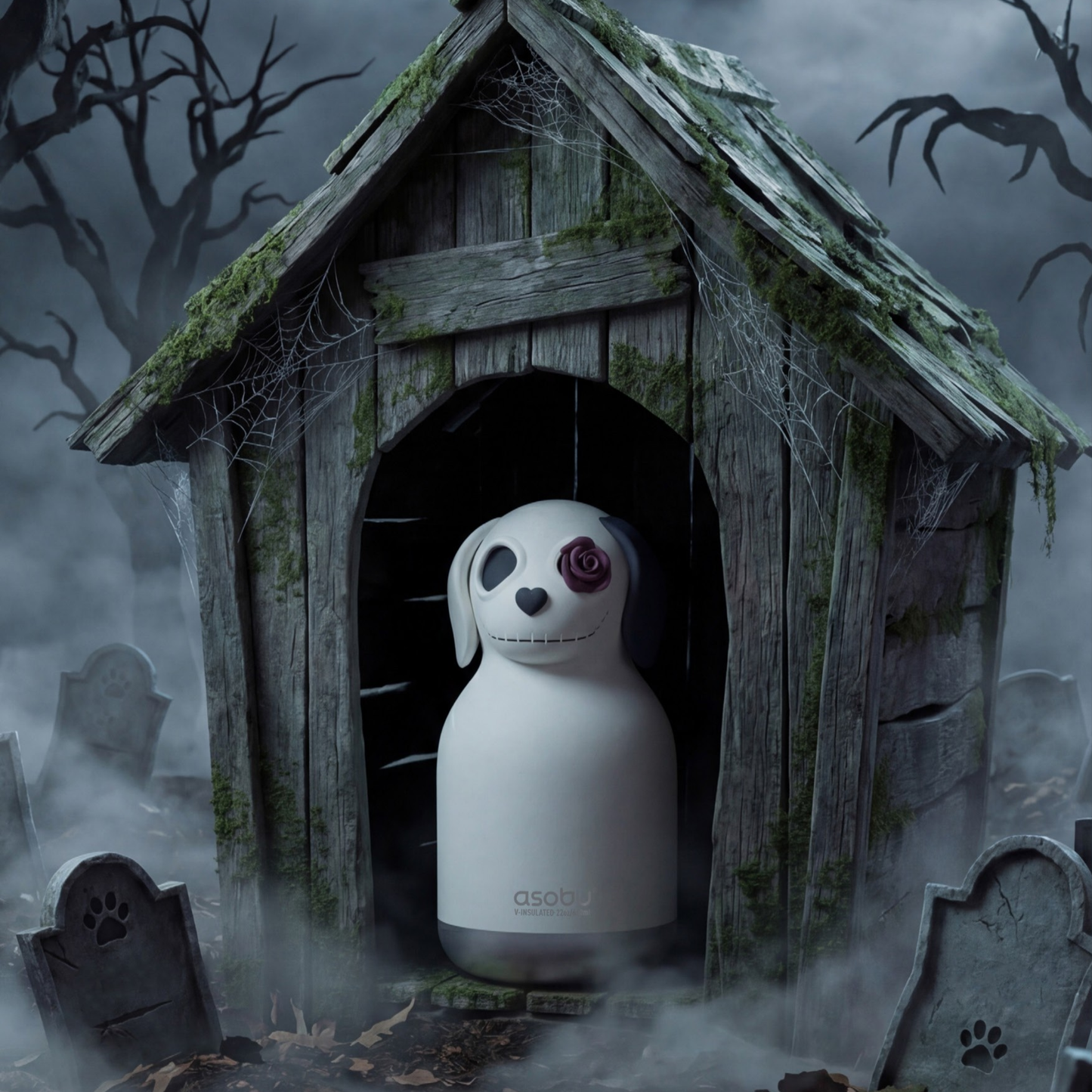Asobu Spookie Bottle 600ml Undead Dog