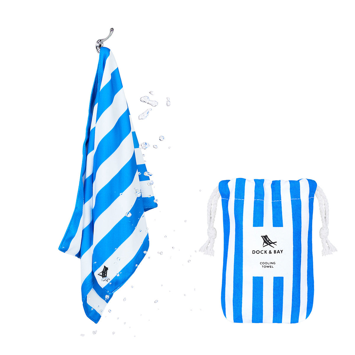 Dock & Bay Cooling Towel Cabana Collection Bondi Blue 100% Recycled 100% Recycled
