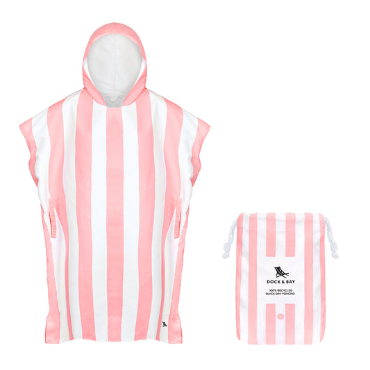 Dock & Bay Poncho Adult Cabana Collection Malibu Pink 100% Recycled 100% Recycled