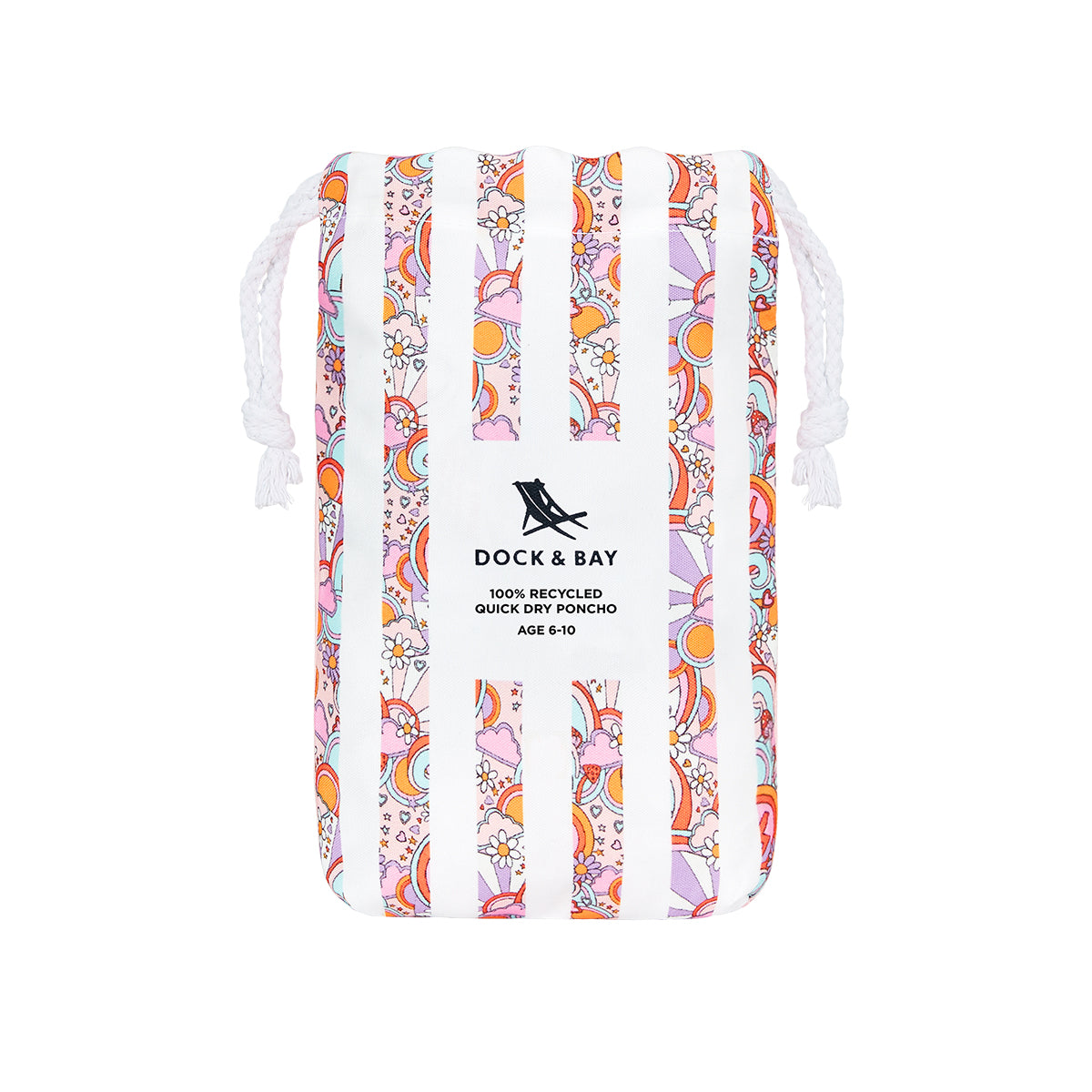Dock & Bay Poncho Kids Patterned Collection Pink Power 100% Recycled 100% Recycled