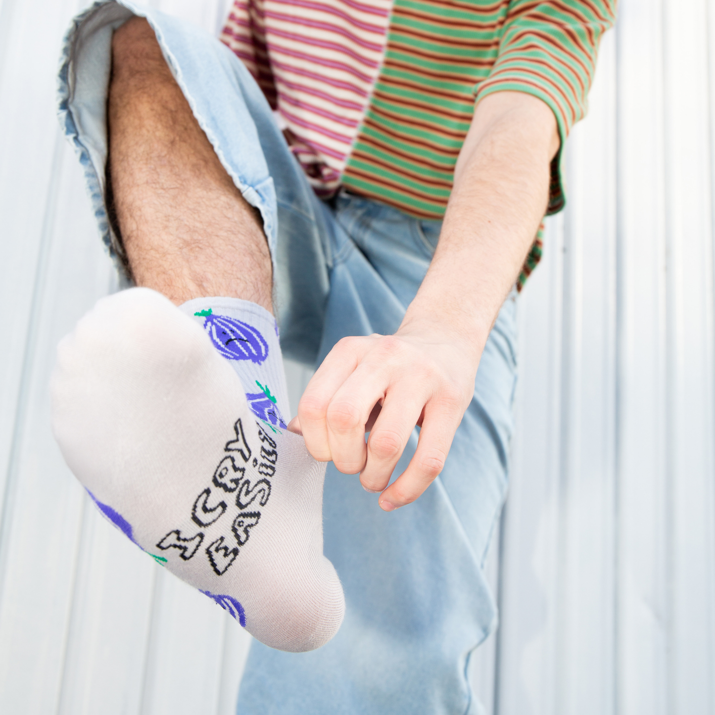 Eat My Socks Crew Socks Crying Onion