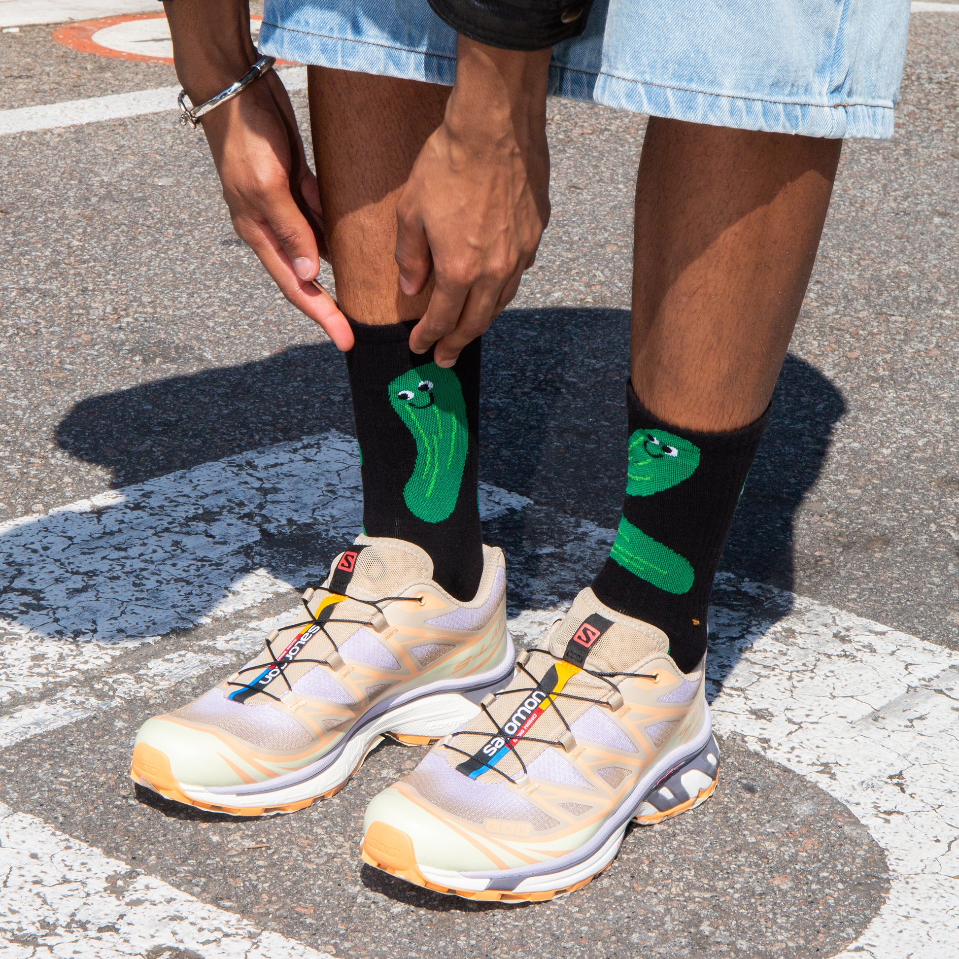 Eat My Socks Crew Socks Pickles