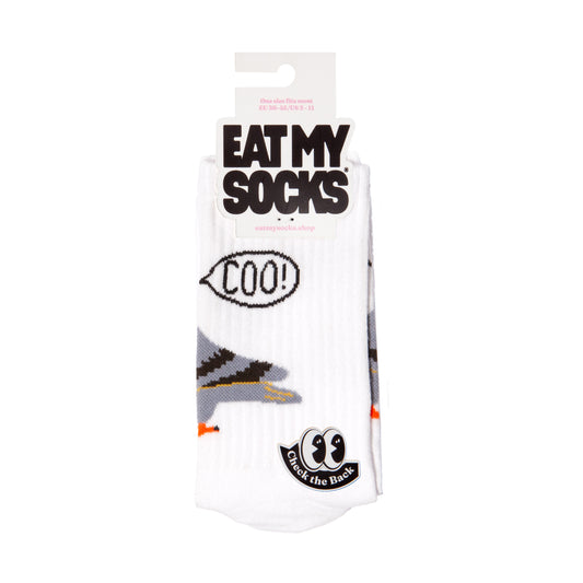 Eat My Socks Crew Socks Pigeon