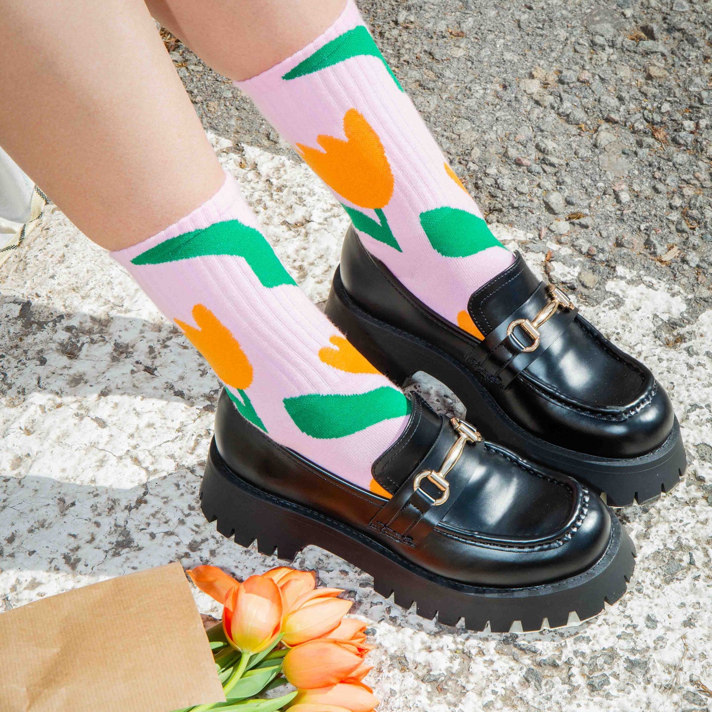 Eat My Socks Crew Socks Tulip