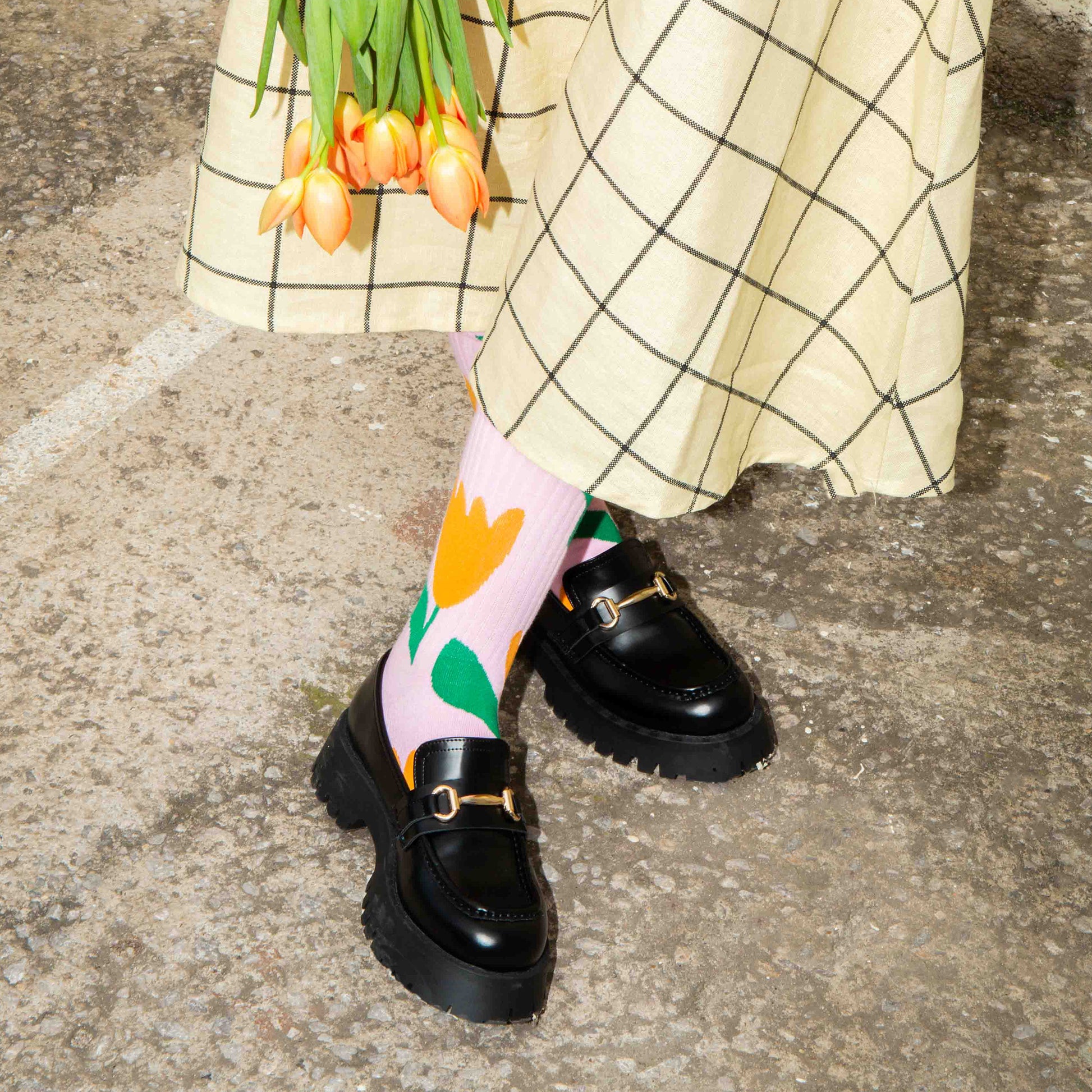 Eat My Socks Crew Socks Tulip