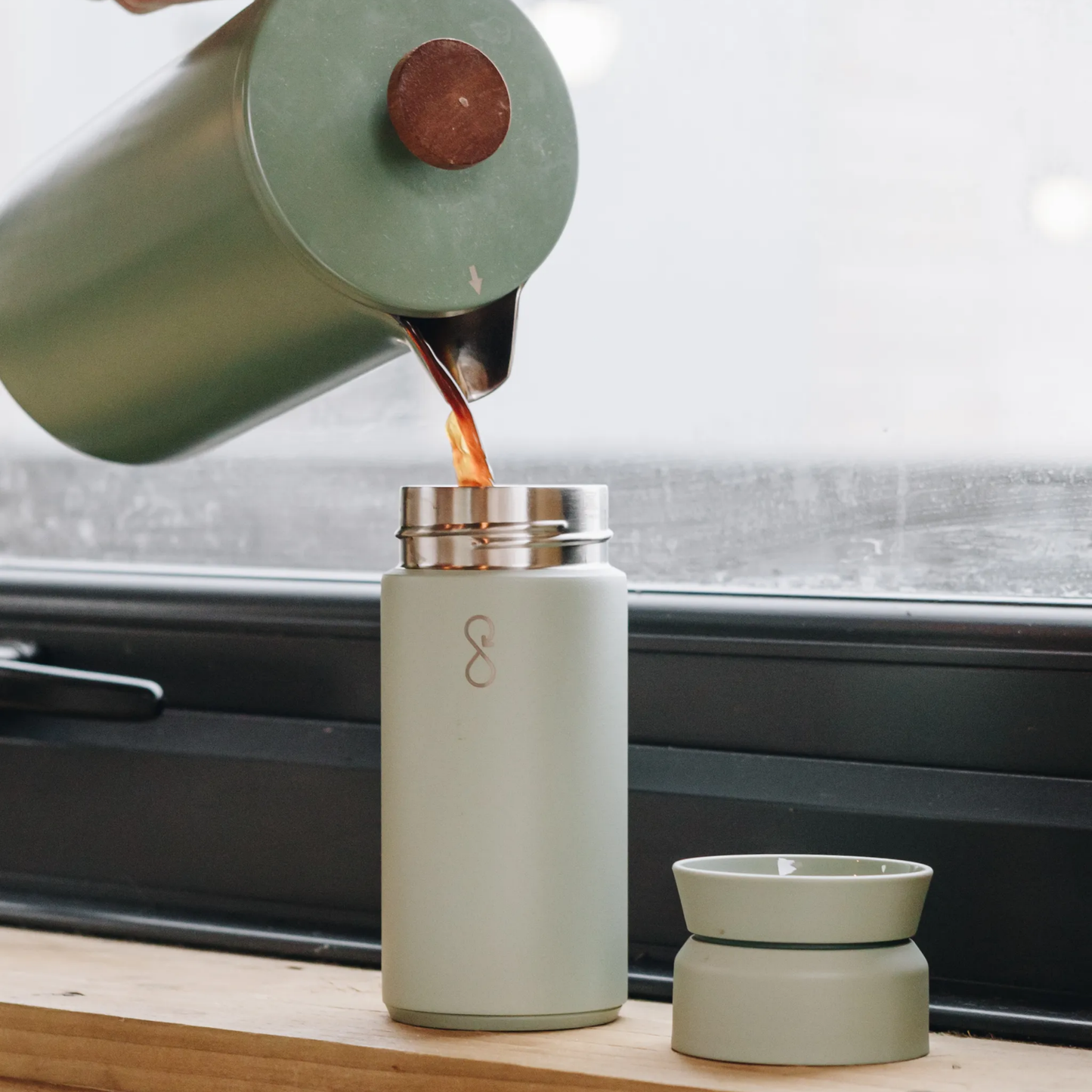 Ocean Bottle Brew Flask 350ml Shale Green Insulated Coffee Cup Insulated Coffee Cup