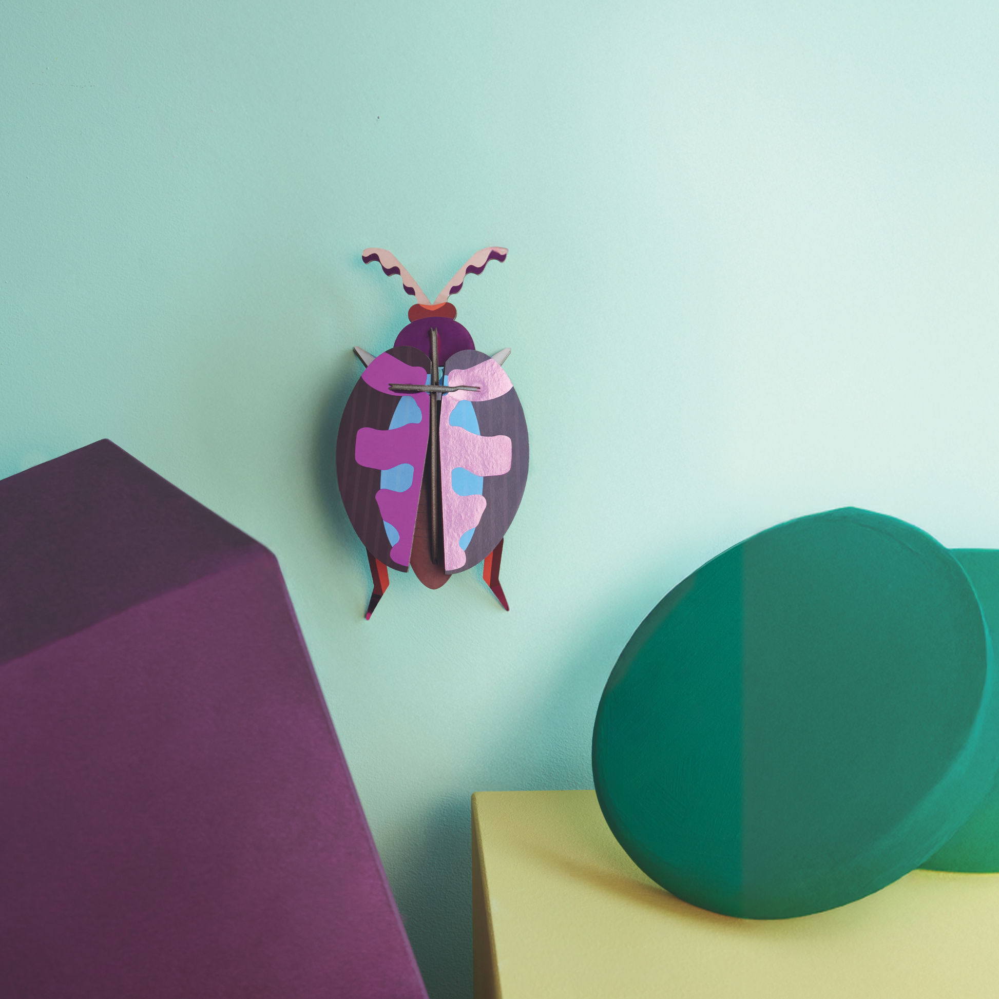 Studio Roof Wall Art Beetles (B6) Lumen Pink Beetle