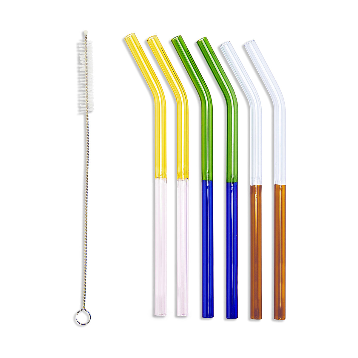 MoMA Two-Tone Borosilicate Straws (set of 6)