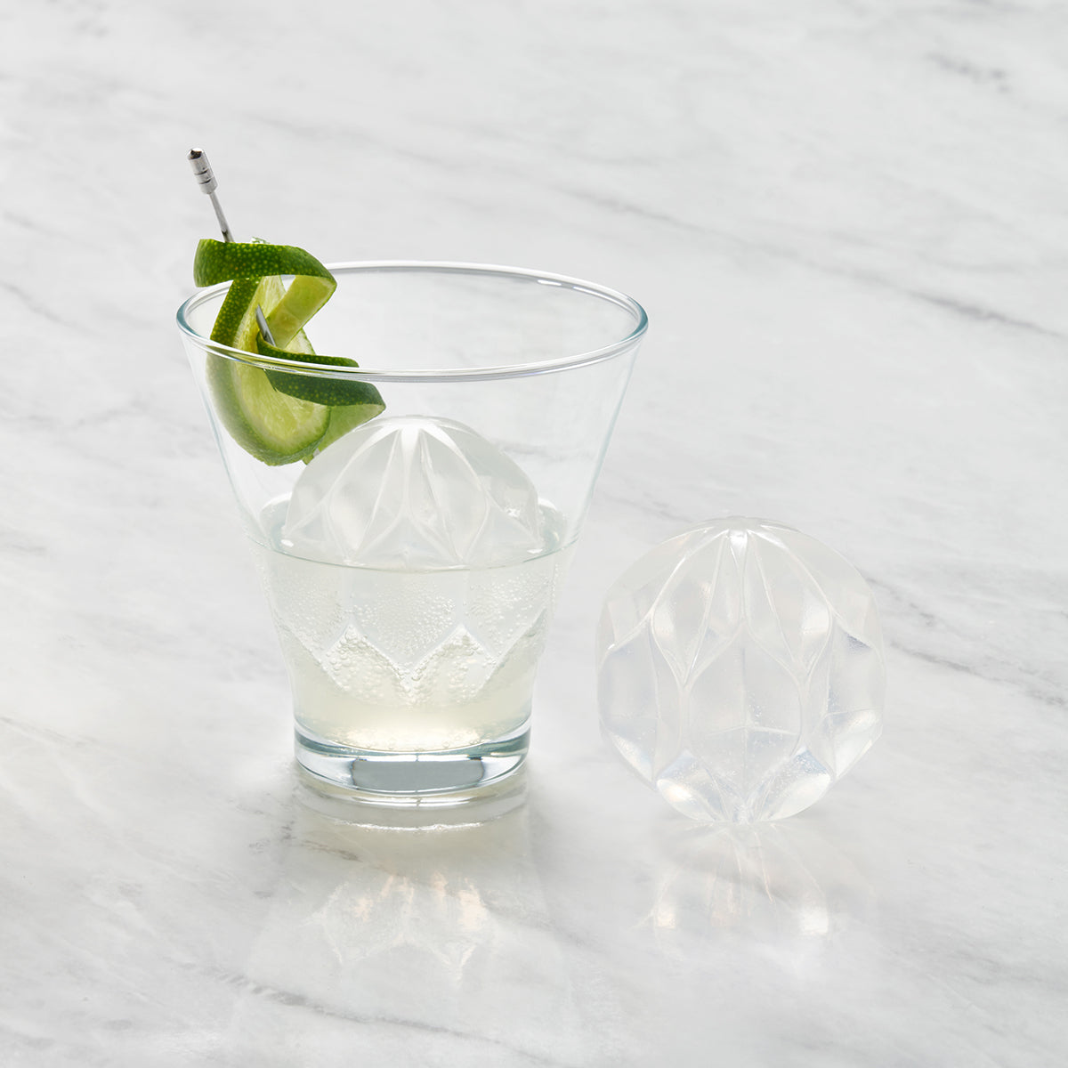 Cocktail Ice Cube Ripple Charcoal